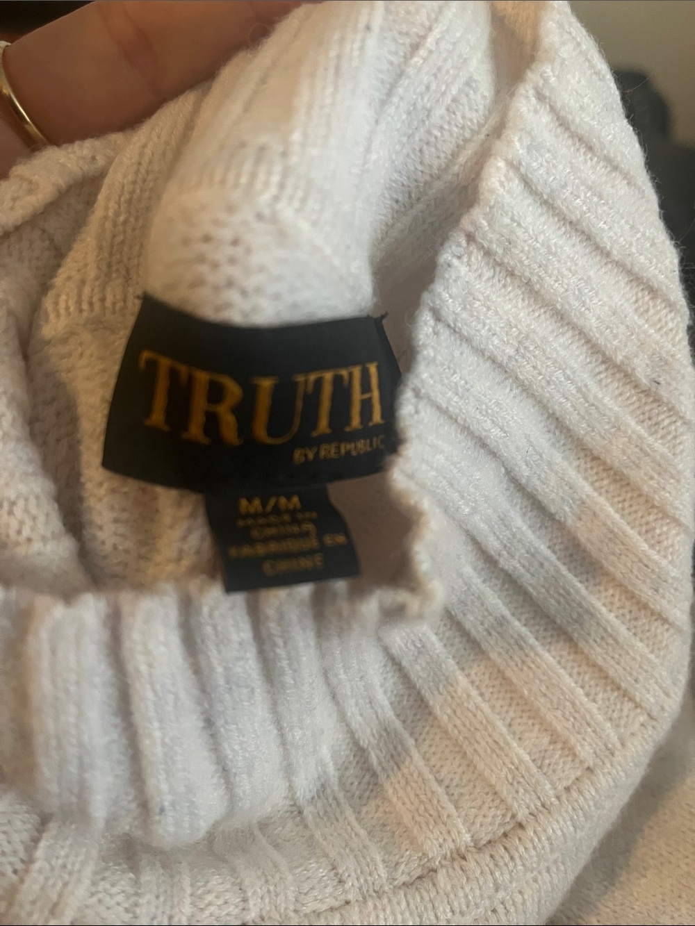 Truth Cream Ribbed Cowl Neck Sweater - Picture 4 of 4
